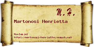 Martonosi Henrietta névjegykártya
